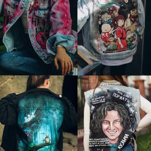 Hand Painted Jacket Made to Order: Painted Denim Jacket, Unique Personalized Clothes for Any Your Idea, Custom Jean Jacket for Men or Women!