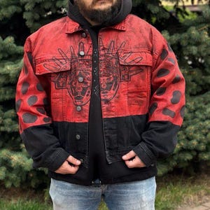 Hand Painted Jacket Made to Order: Painted Denim Jacket, Unique Personalized Clothes for Any Your Idea, Custom Jean Jacket for Men or Women!