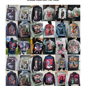 Hand Painted Jacket Made to Order: Painted Denim Jacket, Unique Personalized Clothes for Any Your Idea, Custom Jean Jacket for Men or Women!