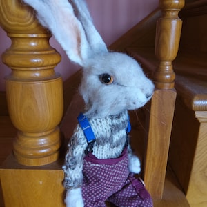 White Rabbit/hare poseable Easter bunny anthropomorphic ooak art doll