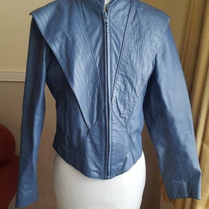 80s blue leather jacket