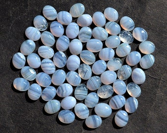 17Ct AAA Quality Blue Lace Agate Cabochon Gemstone Oval Shape Cabochon...25x16x5mm Approx