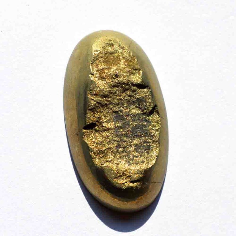 Wholesale Price G17322 Loose Cabochon 90 Carat Natural Pyrite Druzy Gemstone Cabochon Apache Gold Cabochon Oval Shape