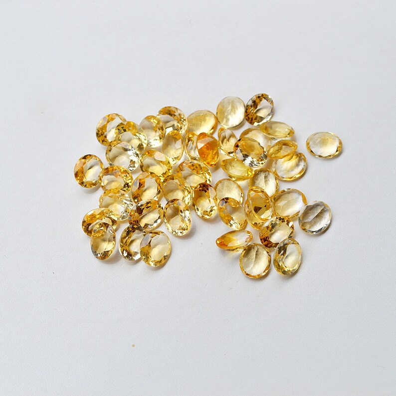 Wholesale Price 7x9 MM Oval Shape Genuine Citrine Gemstone Calibrated Cabochon Faceted Cut Citrine Yellow Gems