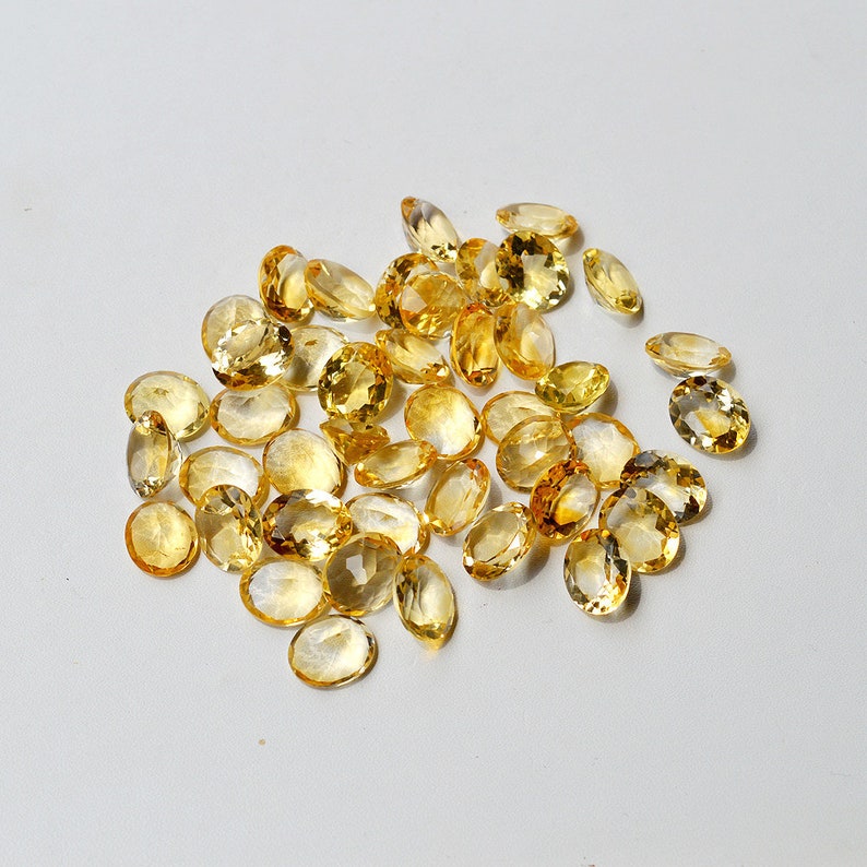 Wholesale Price 7x9 MM Oval Shape Genuine Citrine Gemstone Calibrated Cabochon Faceted Cut Citrine Yellow Gems