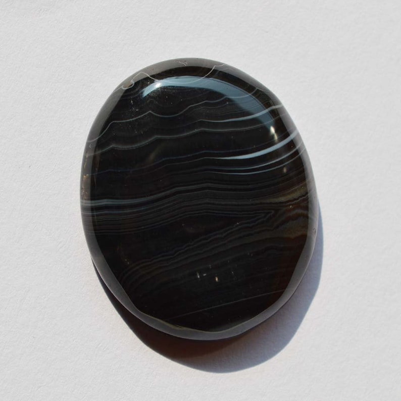 Craft Supplies Oval Shape Jewelry Making Pendant Stone 45.5 Carats Good Making G16902 Natural Banded Agate Gemstone Cabochon