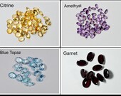 4 Pcs Citrine, Amethyst, Blue Topaz, Garnet Oval Gemstone Natural Gemstone Cabochon, Faceted Gemstone, Earring Ring Gemstone, Jewelry Making