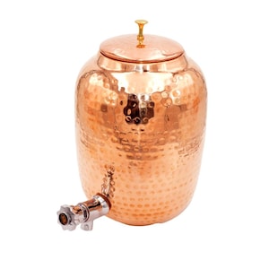 100% copper water pot hammered copper natural ayurvedic healing water pots copper tumbler 8 litre water dispenser for sale