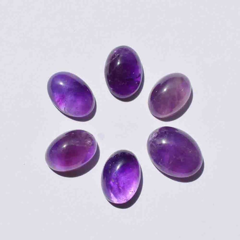 21.5 Carat Natural Amethyst Gemstone Cabochon 6 Pieces Lot Gemstone Wholesale Lot G25267 Purple Gemstone