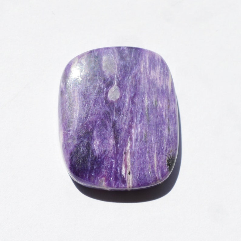 Genuine Quality 54 Carat Natural Russian Charoite Gemstone Cabochon Jewelry Making 31x25x7 MM G28882 Wholesale Gemstone Purple Charoite
