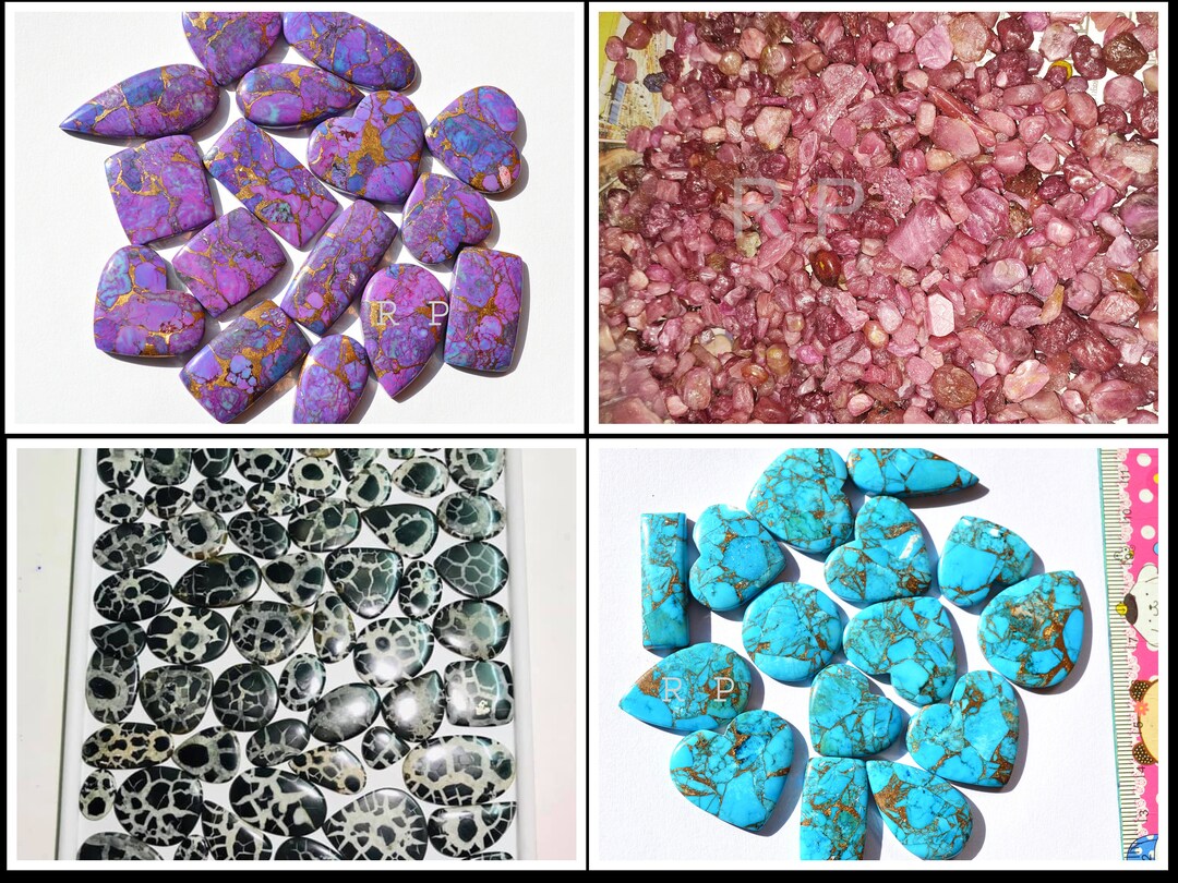 Natural Purple Copper Turquoise, Rough Ruby, Septarian, Sky Blue Copper ...