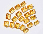 Genuine Citrine Gemstone, Faceted Cut Citrine, Wholesale Price, Calibrated Cabochon, 4x6 MM, Yellow Gems, Rectangle Shape