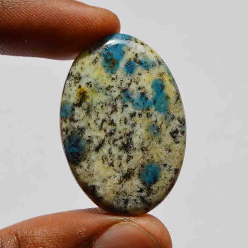 42 Carat Natural Blue K2 Jasper Gemstone Loose Cabochon Oval Shape K2 Azurite Gem Pendant Gemstone G20968