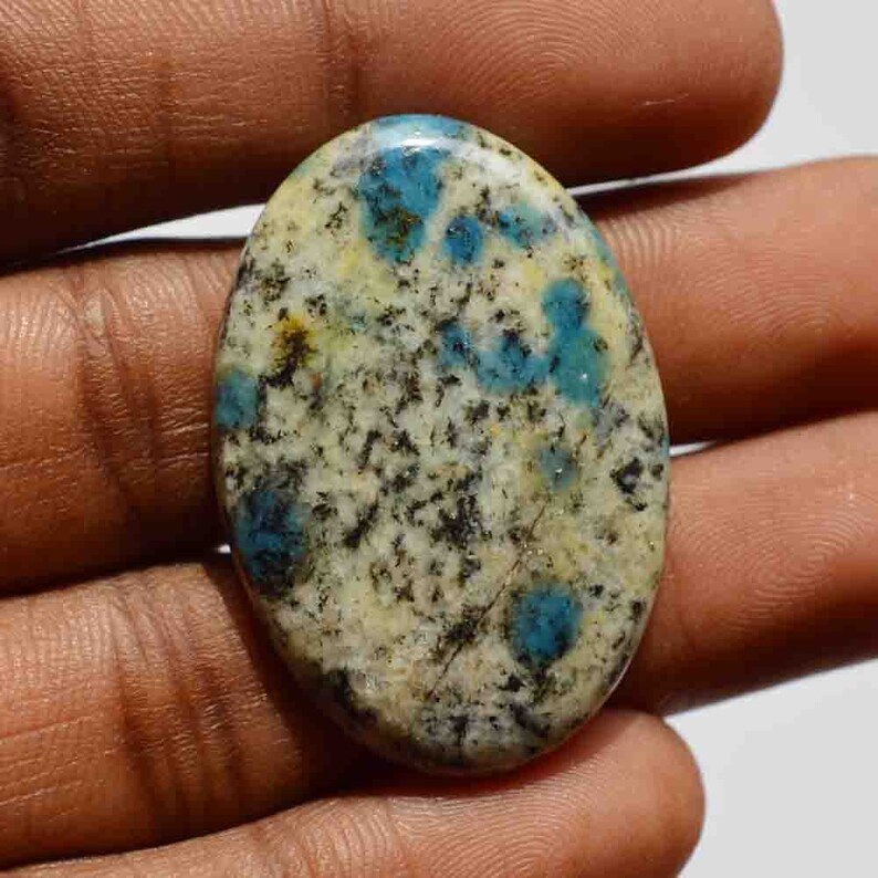 42 Carat Natural Blue K2 Jasper Gemstone Loose Cabochon Oval Shape K2 Azurite Gem Pendant Gemstone G20968