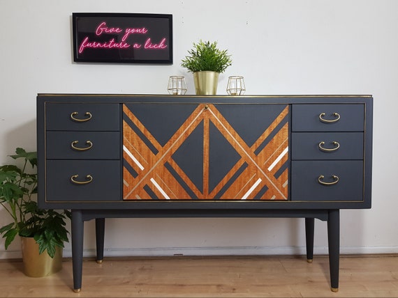 Mid Century Modern Sideboard Drinks Cabinet Cocktail Etsy