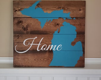 Michigan Wood Sign | Etsy