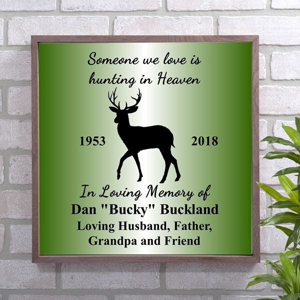 Personalized Wall Memorial Sign Hunting in Heaven Sympathy Etsy