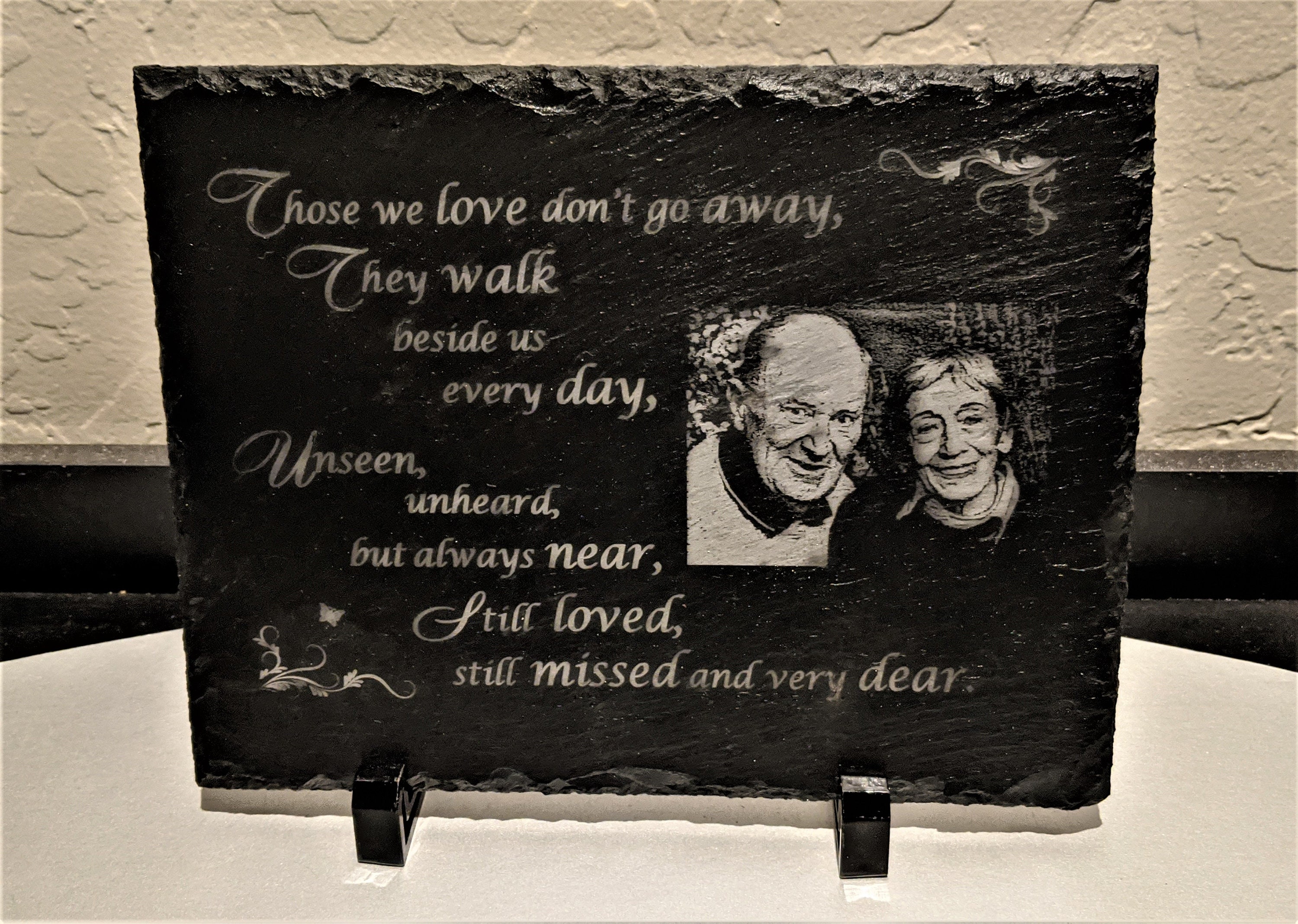 Personalized Memorial Photo Slate Laser Engraved Real Slate Etsy