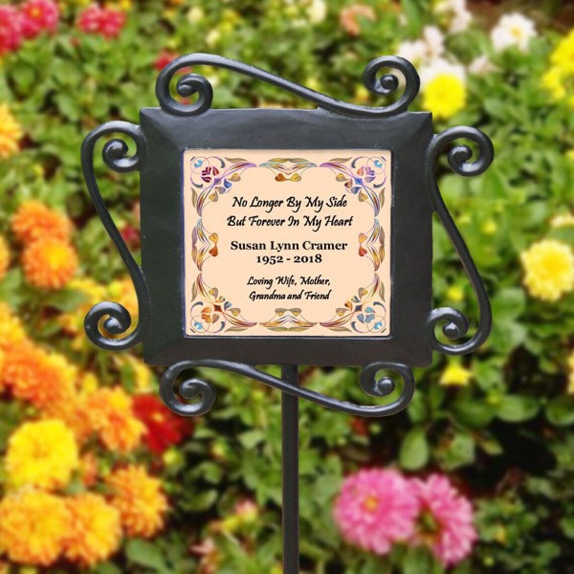 Personalized Memorial Garden Stake Colorful Plant Marker Any Etsy