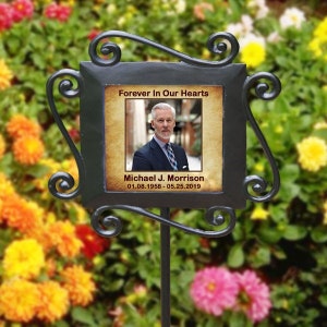 Personalized Memorial Photo Garden Stake: Sympathy Gift, Cemetery Grave Decor