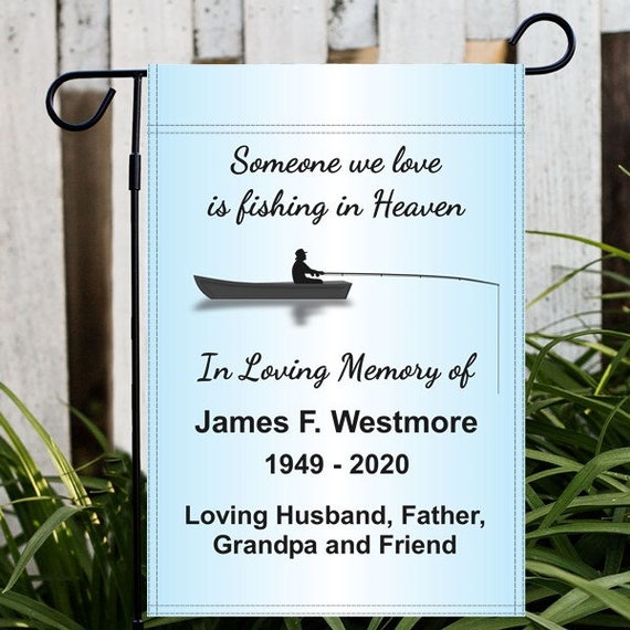 Personalized Fishing in Heaven memorial Garden Stake, Fisherman Memorial  Plaque Memorial Sympathy Gift