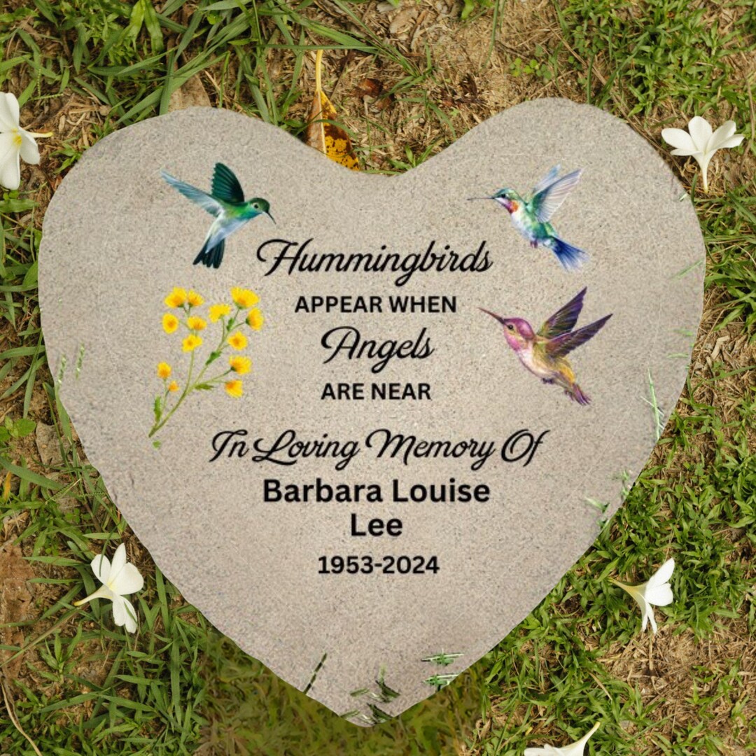 Hummingbird Memorial Garden Stone: Personalized Sympathy Gift, Loss of ...