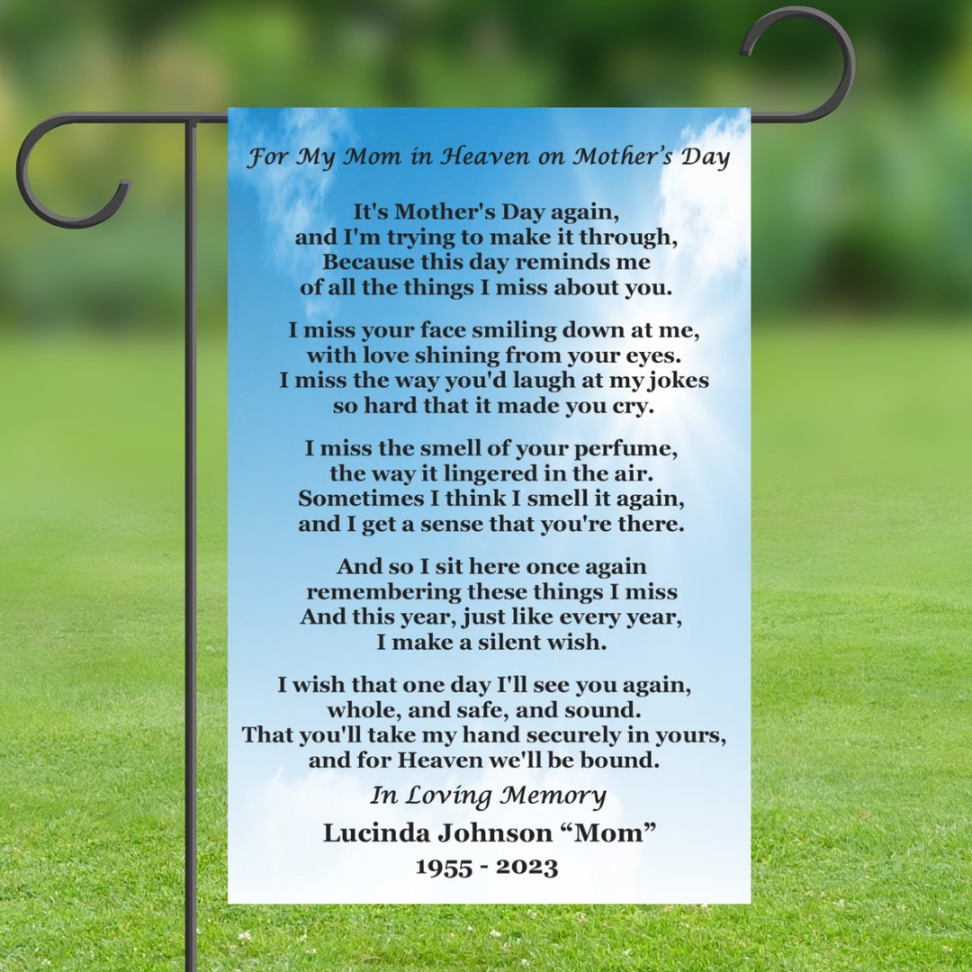 Mother's Day Memorial Flag, Cemetery Flag Loss of Mom, Sympathy Gift ...