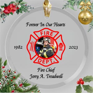 Décoration photo commémorative des pompiers : souvenir de Noël de la croix de Malte