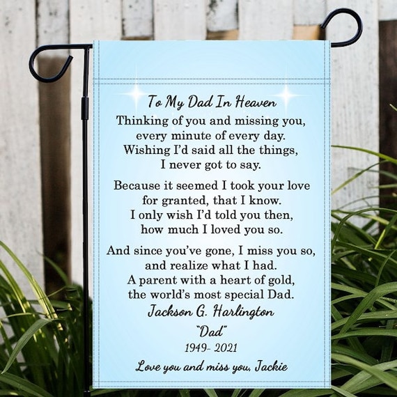 Personalized My Dad in Heaven Memorial Flag Cemetery Flag Dad - Etsy