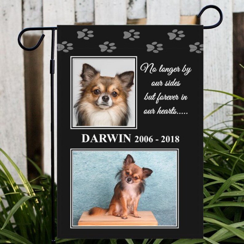 Personalized Photo Collage Dog Memorial Garden Flag Custom Etsy