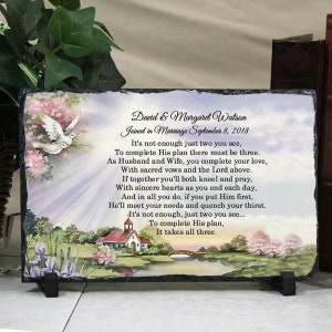 Personalized Wedding Poem Slate Plaque: Christian Marriage Keepsake