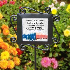 Personalized Military Memorial Garden Stake, Some Gave All Memorial Garden Stake American Hero Memorial