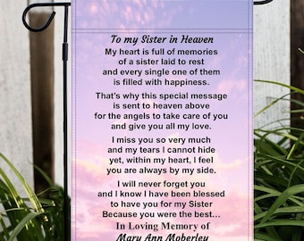Personalized Sister Memorial Garden Flag: Loss of Sister Poem