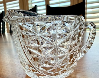 Vintage Anchor Hocking Stars & Bars Pressed Glass Creamer