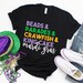 Mardi Gras Shirt Beads Parades King Cake Crawfish Purple Yellow Green Fleur De Lis T-Shirt Tee Fun Bourbon St Laissez Les Bon Temps Rouler