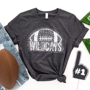 Team Spirit Shirt Wildcats Leopard Football Mom Parent Gift Short-Sleeve Unisex TShirt Unisex Tee Football Cheetah