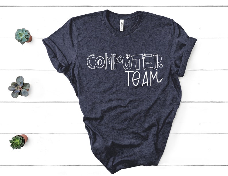 School Teacher Shirt Computer Team Tee T-Shirt Unisex Elementary Back to School First Day Appreciation Group Gift School Name
