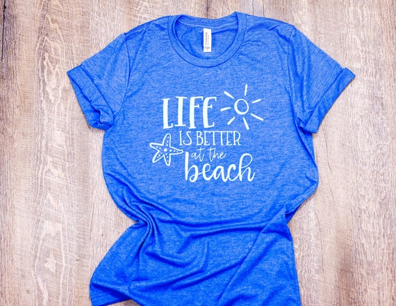 Life is Better at the Beach Tee T-Shirt T Shirt Minimalist | Etsy