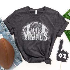 Team Spirit Shirt Vikings Leopard Football Mom Parent Gift Short-Sleeve Unisex TShirt Unisex Tee Football Cheetah