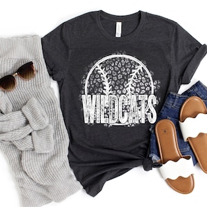 Wildcats Leopard Baseball T-Shirt: Team Spirit Unisex Tee