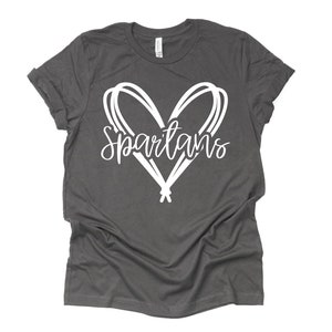Spartans Heart Shirt: Team Spirit Tee, Mom Parent Gift