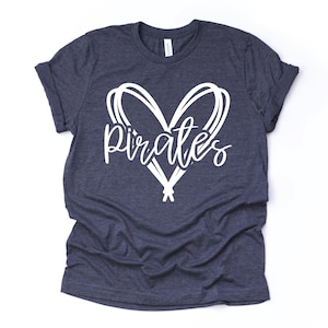 Pirates Heart Mom T-Shirt: Team Spirit Parent Gift