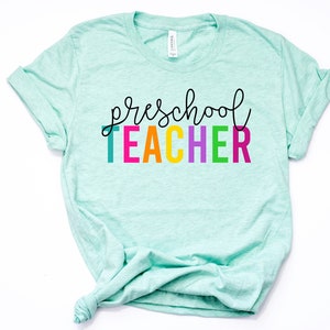 School Teacher Shirt Preschool Teacher Daycare Team Tee T-Shirt Minimalist Womens Unisex Elementary Back to School First Day