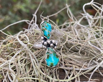 Sonoran Gold Turquoise Sterling Silver Ring, Size 5.5