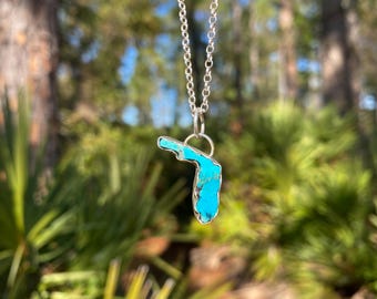 Florida Kingman Turquoise Sterling Silver Necklace