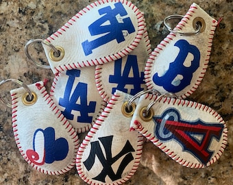 Porte-clés peints à la main fabriqués à partir de balles de baseball officielles MLB/MILB
