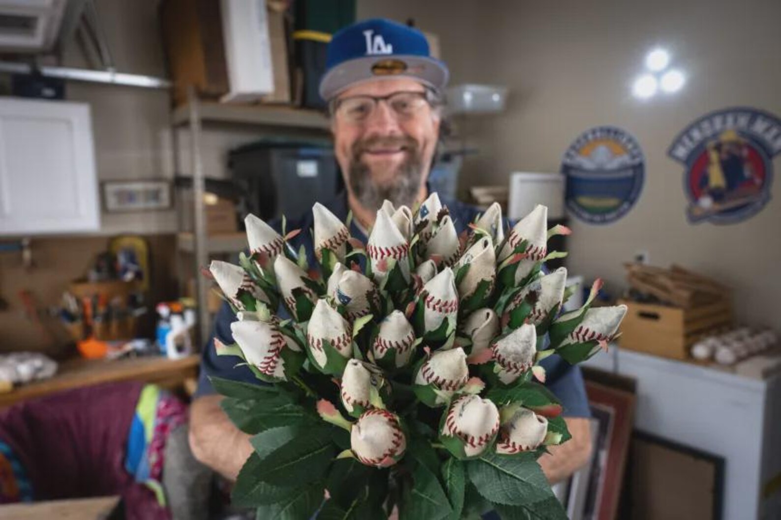 A Dozen Handmade Baseball Roses Made From Professional Baseballs - Etsy