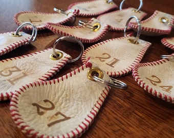 Personalized Hand Made Baseball Key Chain