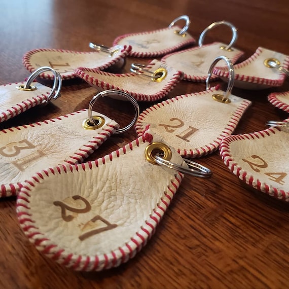 Personalized Hand Made Baseball Key Chain - Made from Professional Baseballs
