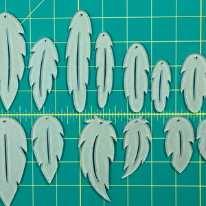 Leather Template Set Feather Earring Template Set of 7 | Etsy
